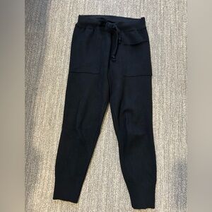 Zara Pants Small Stretch Knit Drawstring Waist Tapered Legs With Front Pockets